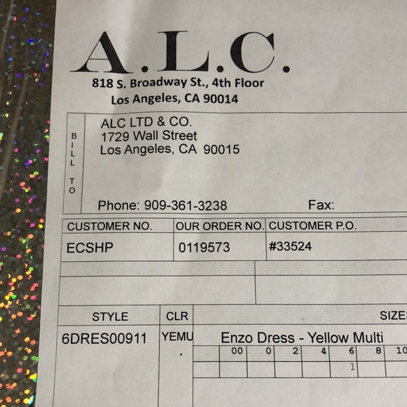 A.L.C. Enzo Dress Yellow Multi Size 6 New With Tags - Picture 7 of 9